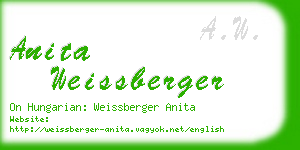 anita weissberger business card